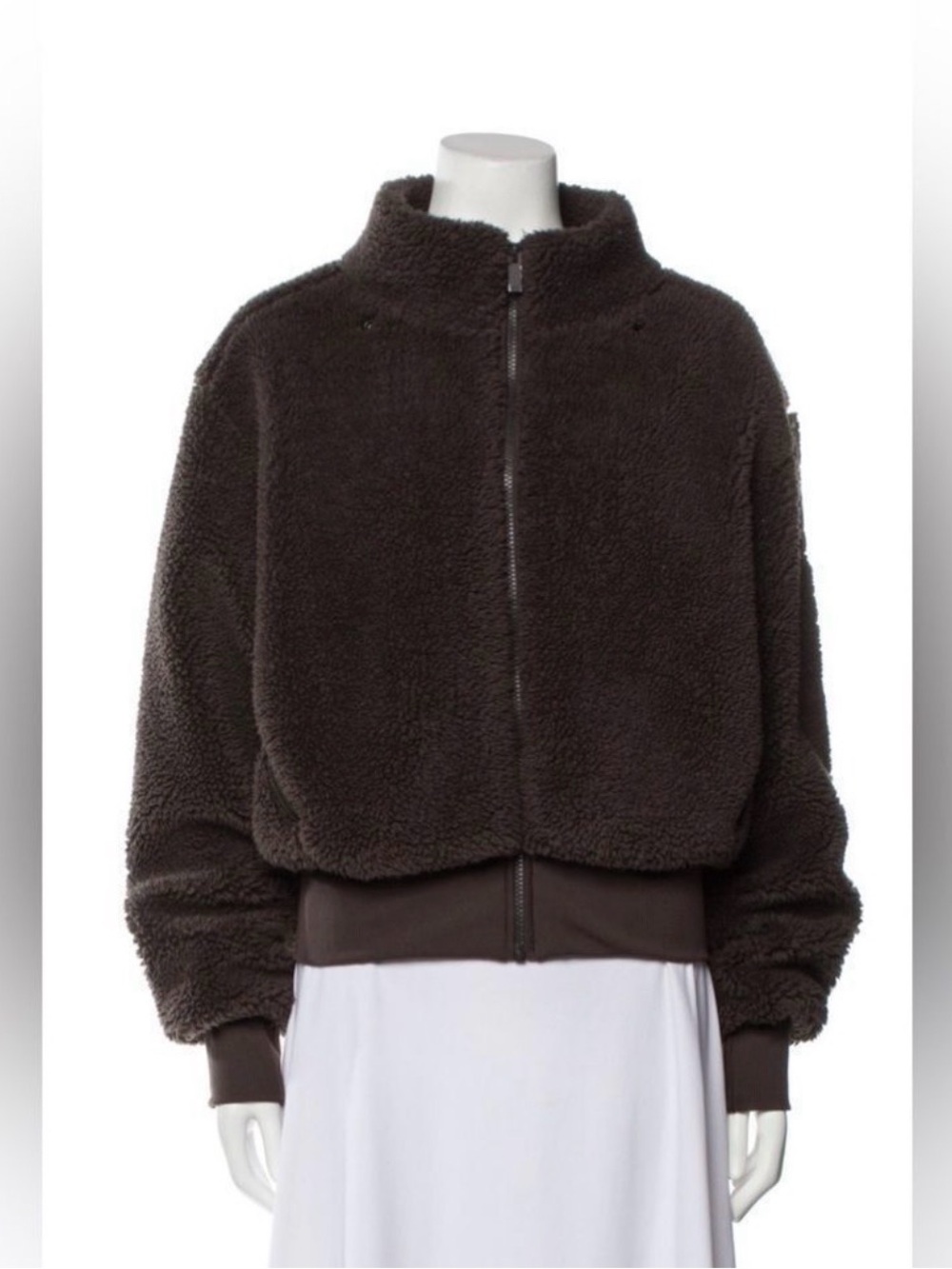Alo Yoga Sherpa Bomber Jacket Espresso Brown Size XS X-Small